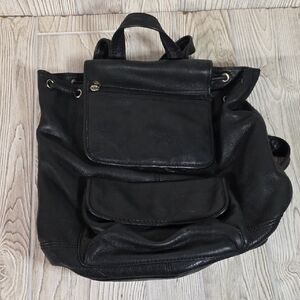 Fossil Bags 1954 Black Pebbled Leather Backpack Bag Vintage